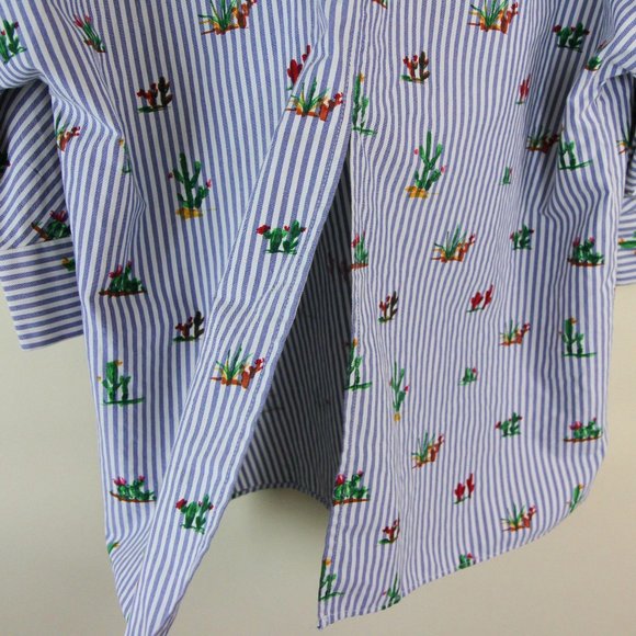 ZARA Cactus Button Up Striped Oversized Shirt - Picture 6 of 12